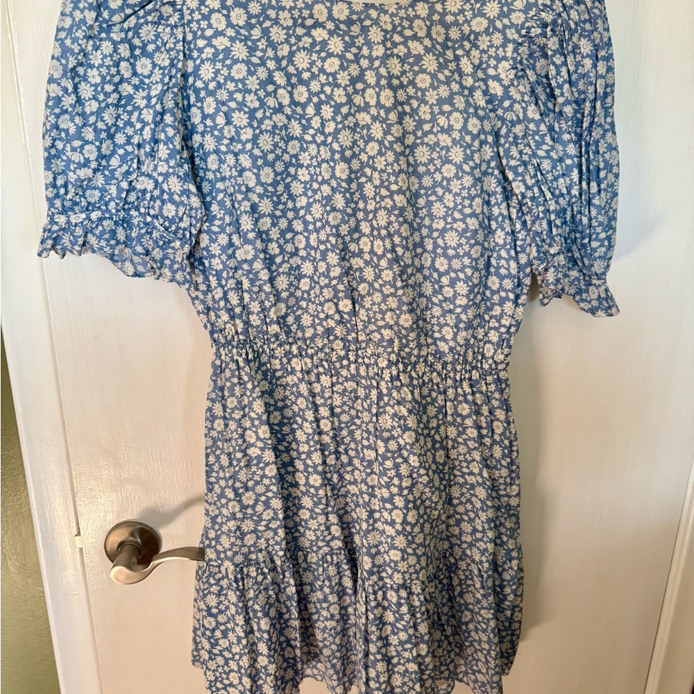 Christy Dawn Blue and White Floral Dress